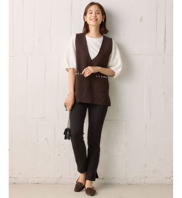 組曲「【洗える・ウエストゴム仕様】ハイパワーストレッチサイドスリット パンツ」|その他|