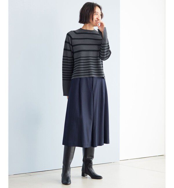 自由区「【洗える】ウォッシャブルウールサキソニーキュロット パンツ」|キュロット|