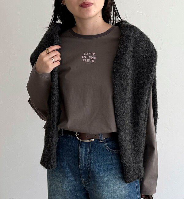 fredy emue「ワンポイント刺繍ロゴロンTシャツ」|Tシャツ・カットソー|
