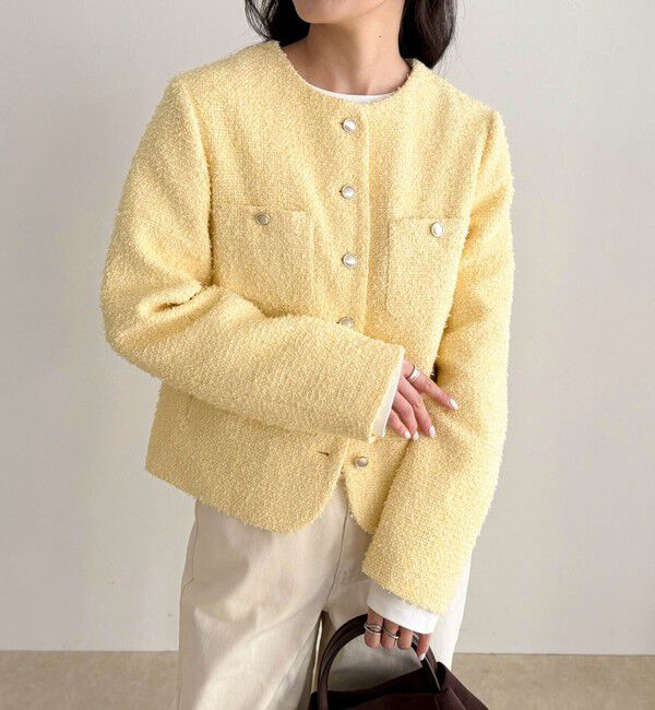 fredy emue「ノーカラーツィードジャケット」|ノーカラージャケット|