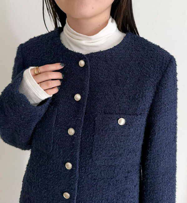 fredy emue「ノーカラーツィードジャケット」|ノーカラージャケット|