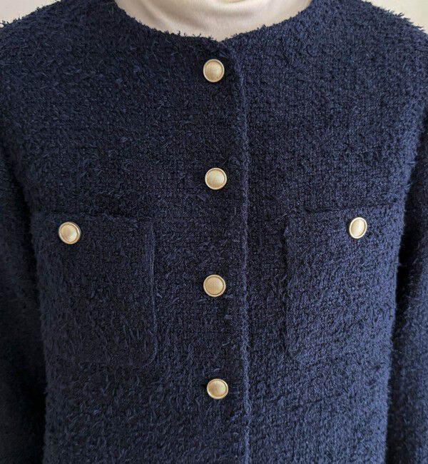 fredy emue「ノーカラーツィードジャケット」|ノーカラージャケット|