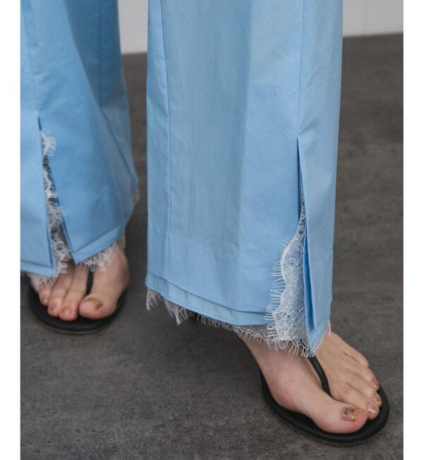 SALON adam et rope'「【MAISON EENK（メゾン インク）】Lace Layerd Pants / レースパンツ」|チノ|