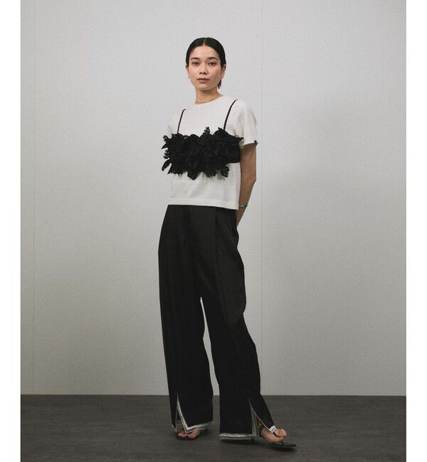 SALON adam et rope'「【MAISON EENK（メゾン インク）】Lace Layerd Pants / レースパンツ」|チノ|