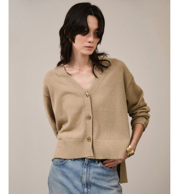 SALON adam et rope'「ペーパーヤーンVネックカーディガン［手洗い可/和紙素材］」|カーディガン|