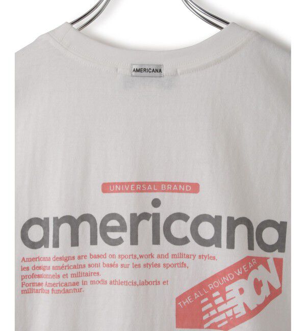 SALON adam et rope'「【Americana（アメリカーナ）】ラフィー丸胴 プリントT / ポイントロゴ」|Tシャツ・カットソー|
