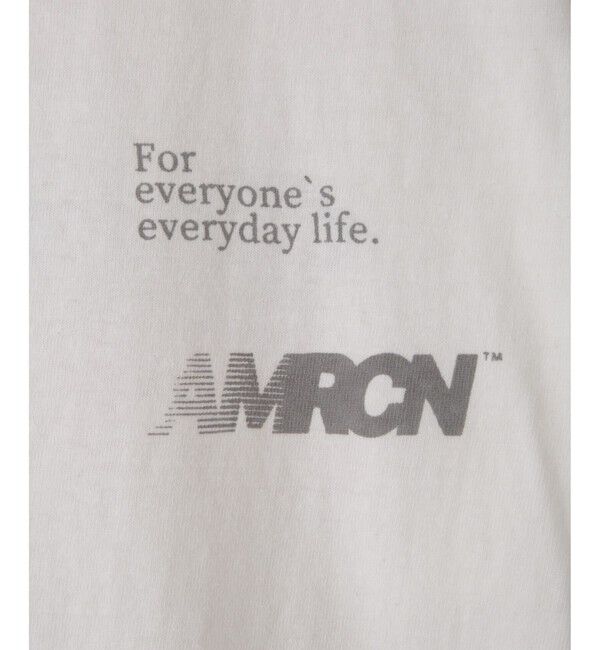 SALON adam et rope'「【Americana（アメリカーナ）】ラフィー丸胴 プリントT / ポイントロゴ」|Tシャツ・カットソー|