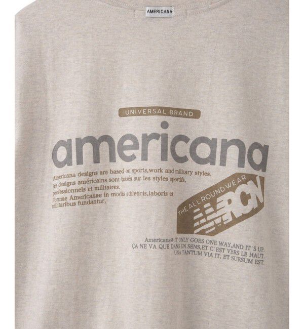 SALON adam et rope'「【Americana（アメリカーナ）】ラフィー丸胴 プリントT / ポイントロゴ」|Tシャツ・カットソー|