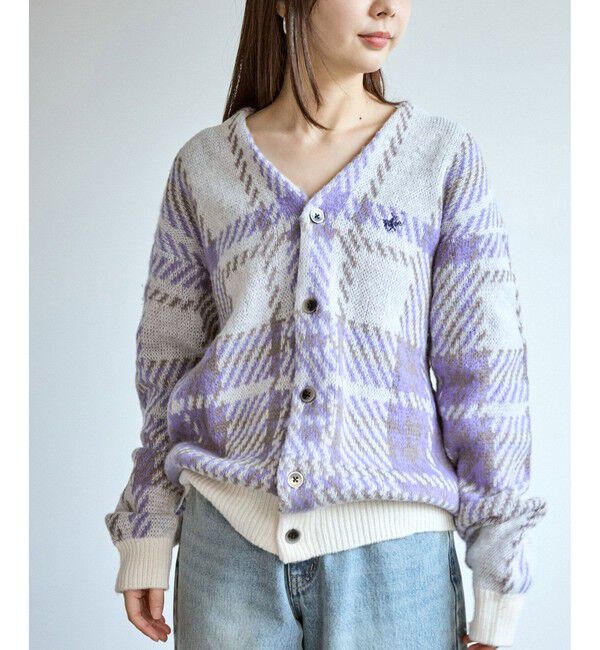 Rope&rsquo;Picnic「【BEVERLY HILLS POLO CLUB/ビバリーヒルズポロクラブ】モヘヤタッチカーディガン」|カーディガン|グレーサブ(09)