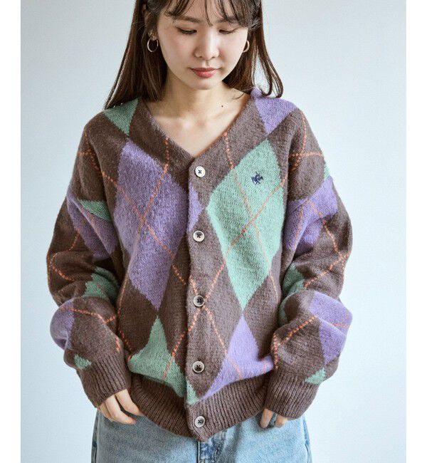 Rope&rsquo;Picnic「【BEVERLY HILLS POLO CLUB/ビバリーヒルズポロクラブ】モヘヤタッチカーディガン」|カーディガン|ブラウン系(22)