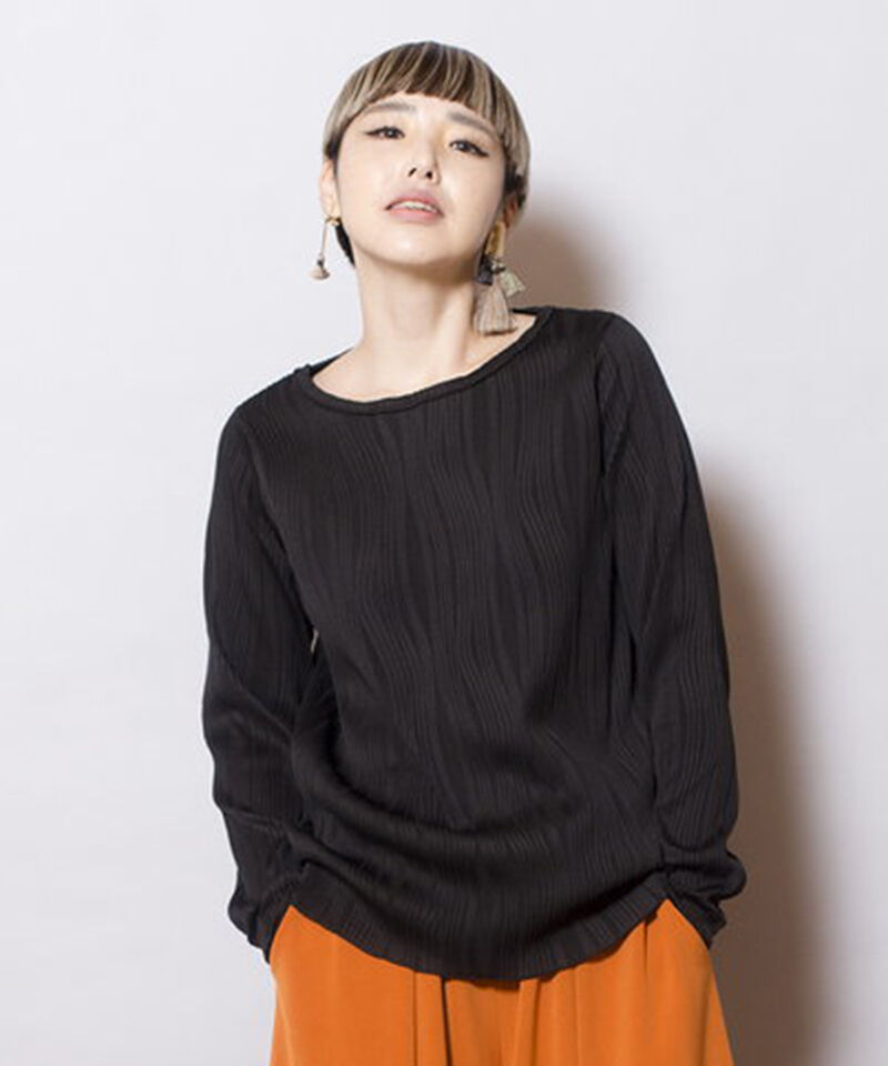  「ピンタックTシャツ」|Tシャツ・カットソー|BLACK