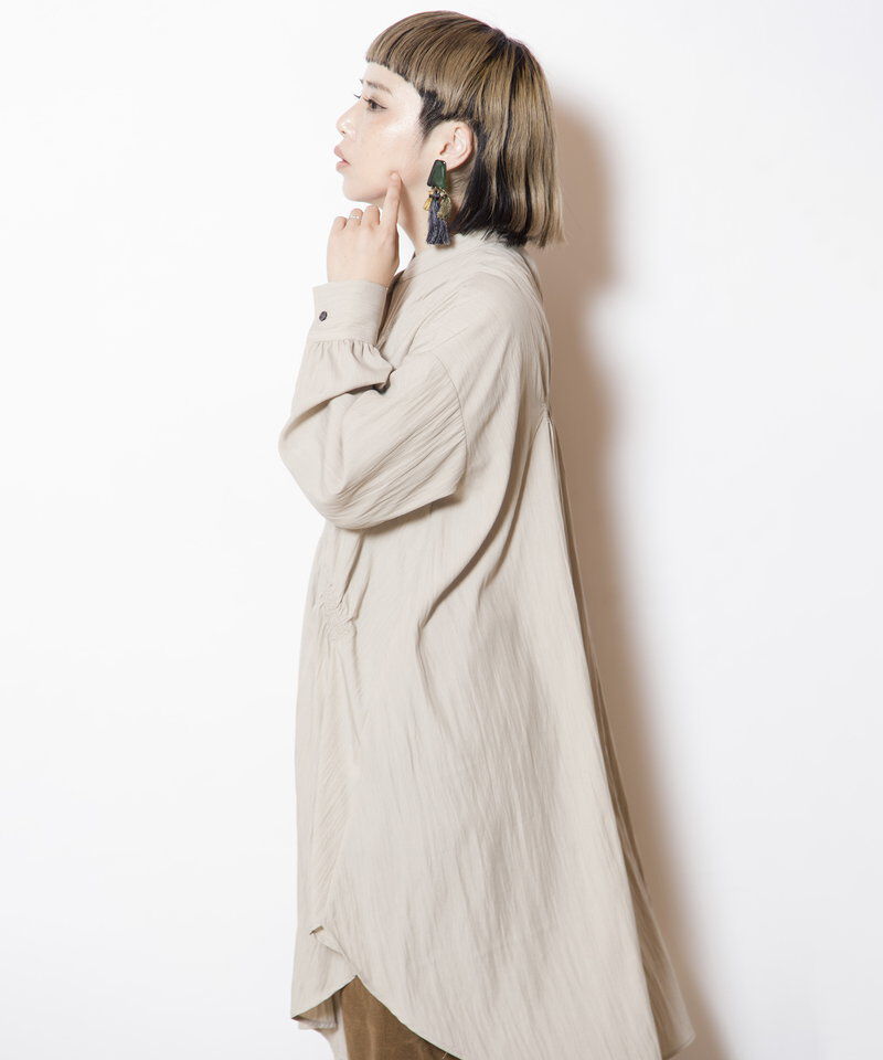 「シャーリングロングブラウス」|シャツ・ブラウス|