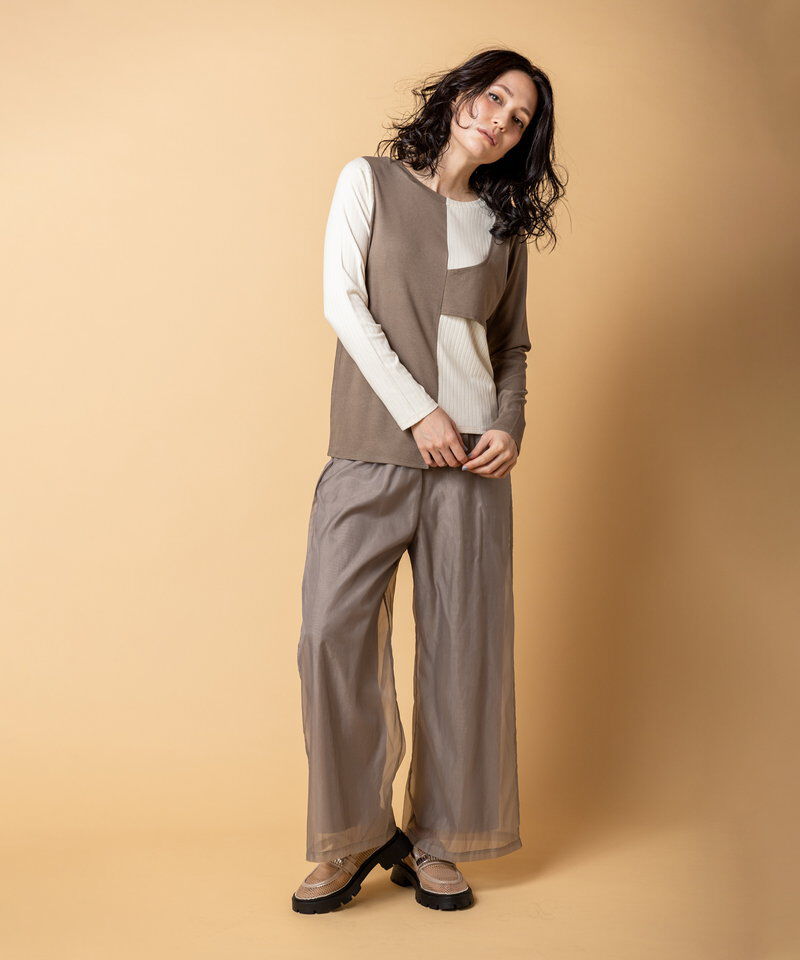  「2WAY配色テレコプルオーバー」|Tシャツ・カットソー|