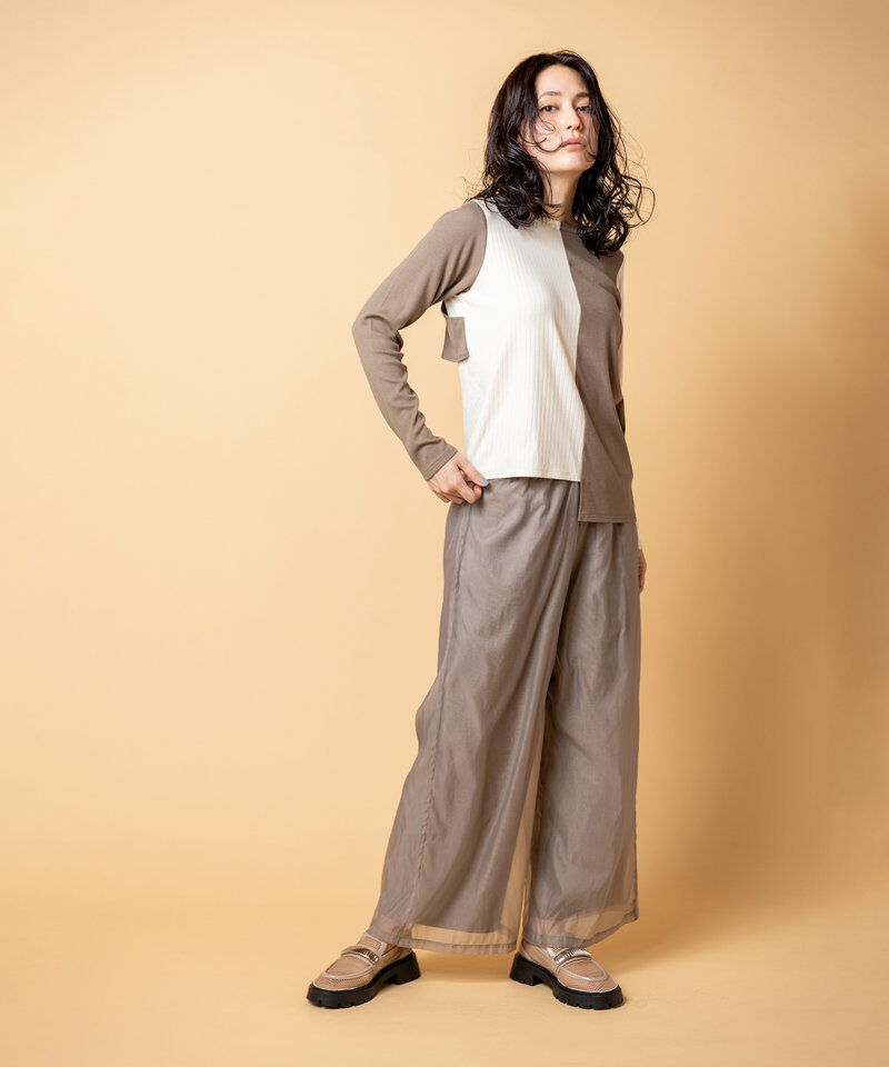  「2WAY配色テレコプルオーバー」|Tシャツ・カットソー|