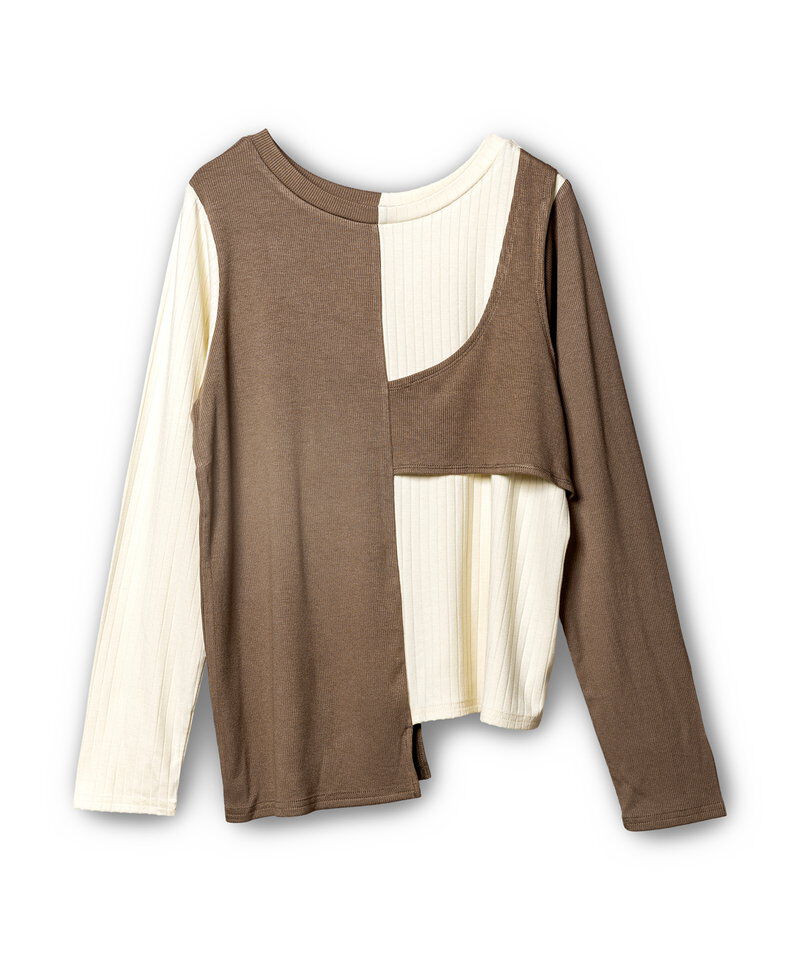  「2WAY配色テレコプルオーバー」|Tシャツ・カットソー|