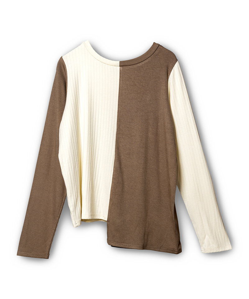  「2WAY配色テレコプルオーバー」|Tシャツ・カットソー|