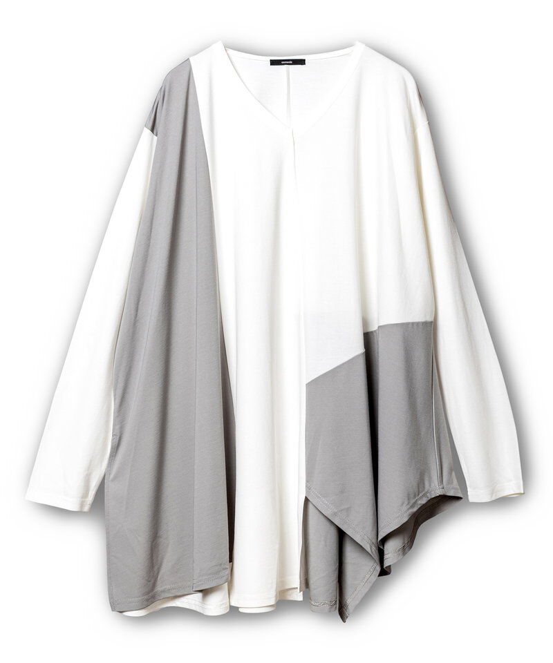  「アシンメトリー切替フレアープルオーバー」|Tシャツ・カットソー|