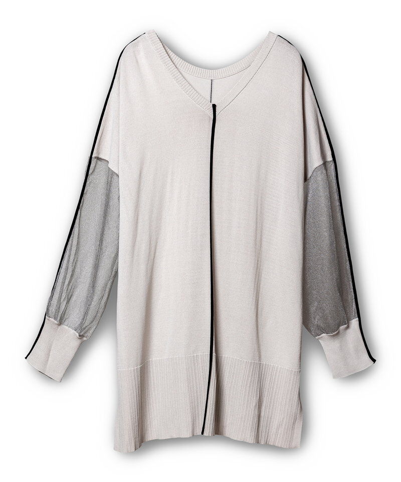  「2WAY配色ラインニットプルオーバー」|Tシャツ・カットソー|