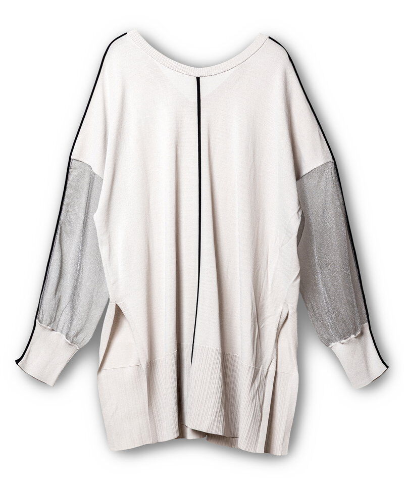  「2WAY配色ラインニットプルオーバー」|Tシャツ・カットソー|