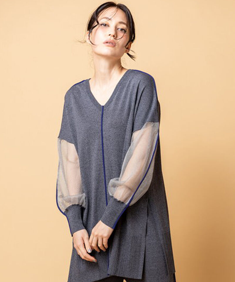  「2WAY配色ラインニットプルオーバー」|Tシャツ・カットソー|CHARCOAL