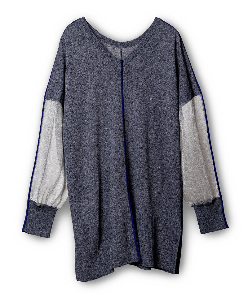  「2WAY配色ラインニットプルオーバー」|Tシャツ・カットソー|