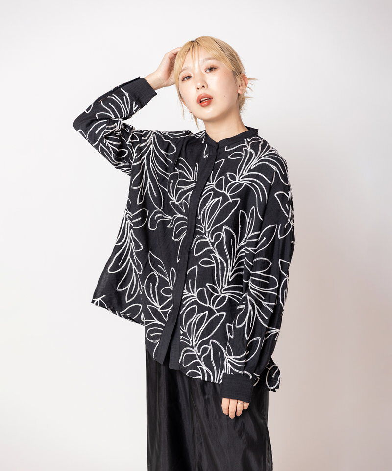  「エンブロイダリー比翼シャツ」|シャツ・ブラウス|