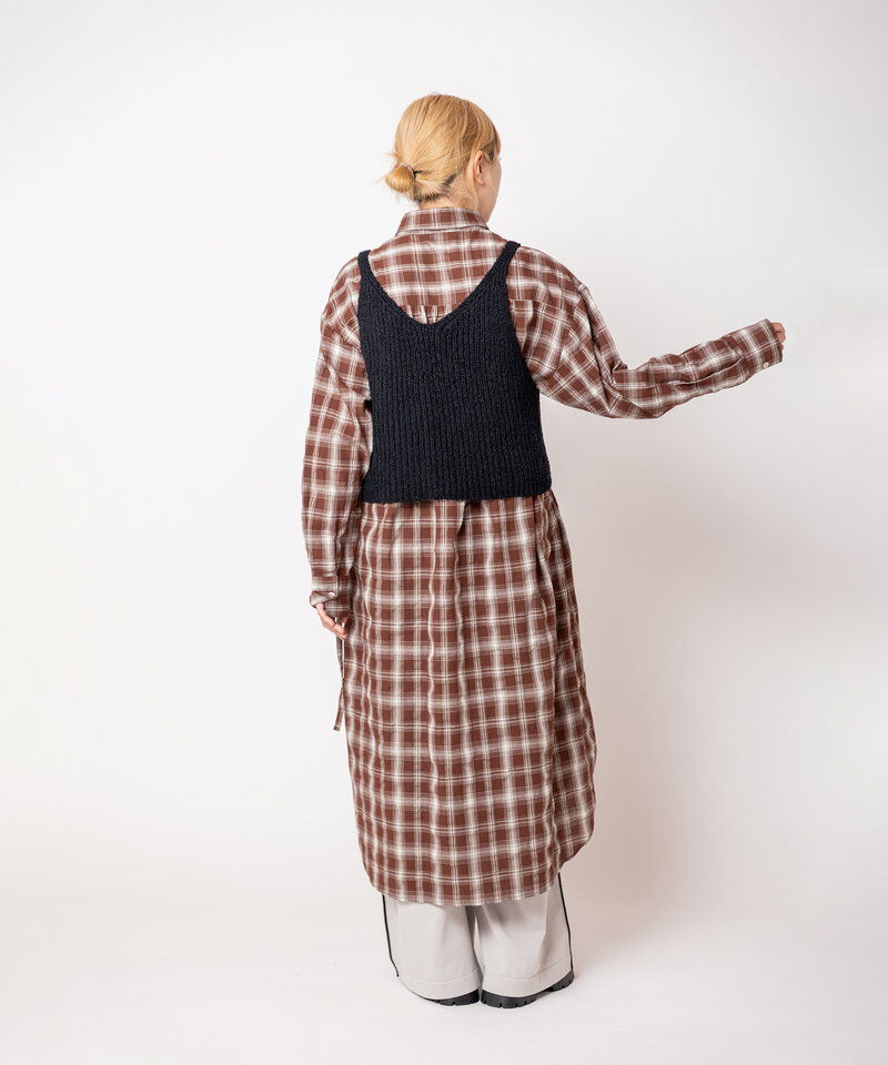  「2WAYチェックロングシャツブラウス」|シャツ・ブラウス|