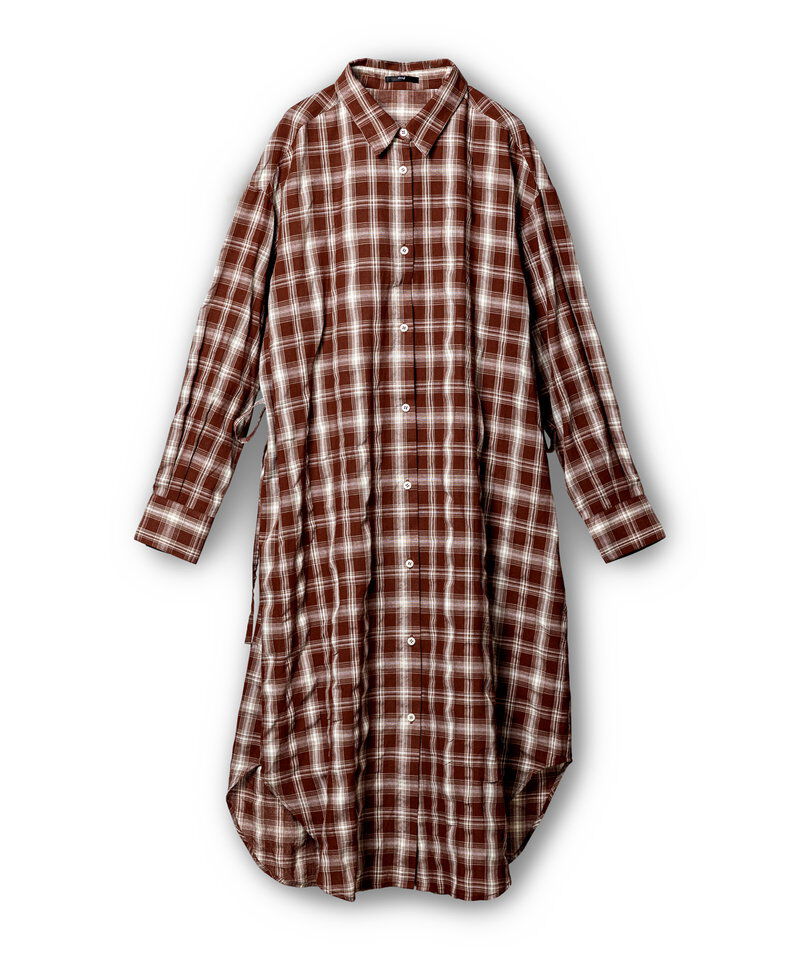  「2WAYチェックロングシャツブラウス」|シャツ・ブラウス|