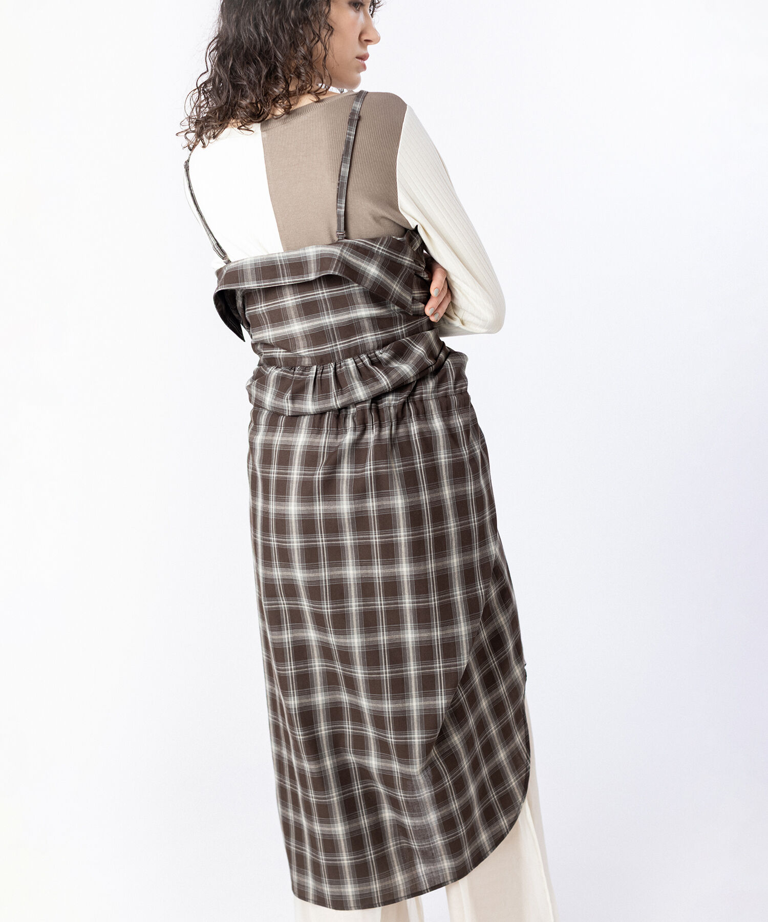  「2WAYチェックロングシャツブラウス」|シャツ・ブラウス|