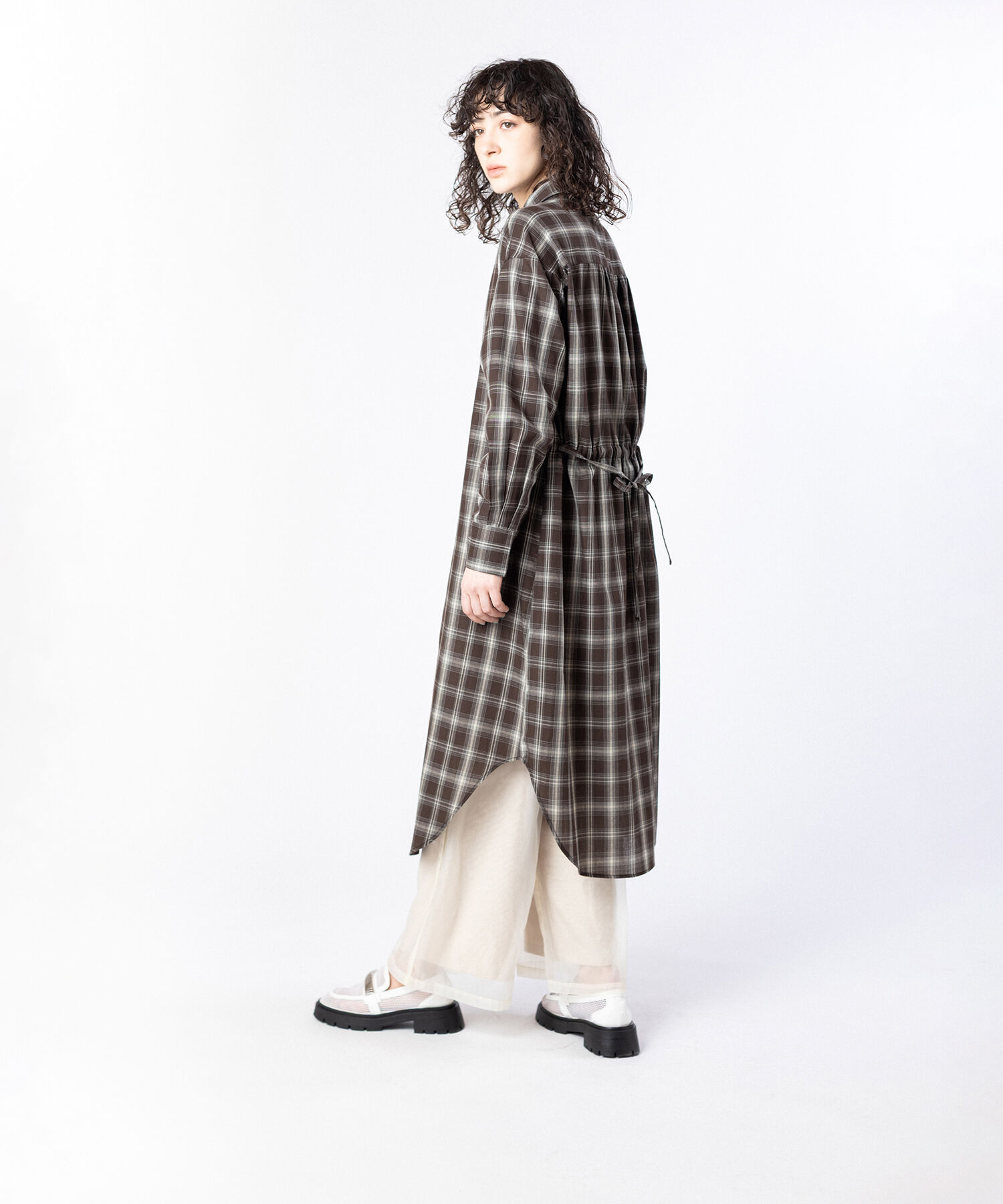  「2WAYチェックロングシャツブラウス」|シャツ・ブラウス|