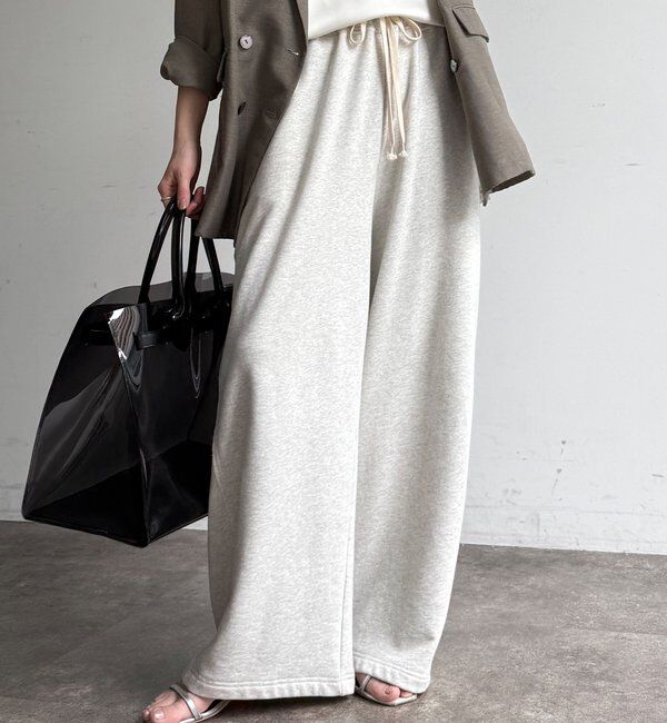  「ドロストスウェットパンツ」|チノ|ライトベージュ
