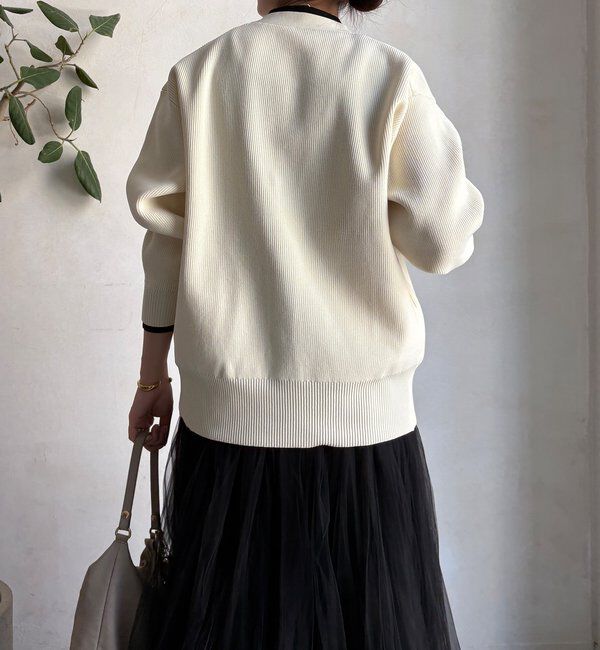  「バイカラーVカーディガン」|カーディガン|