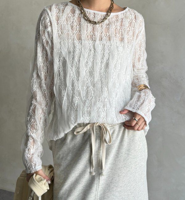  「チュールレースロンTEE」|Tシャツ・カットソー|