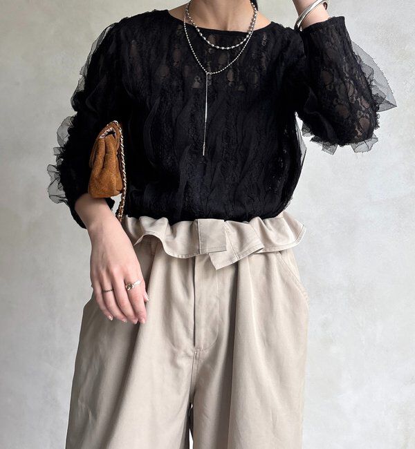  「チュールレースロンTEE」|Tシャツ・カットソー|