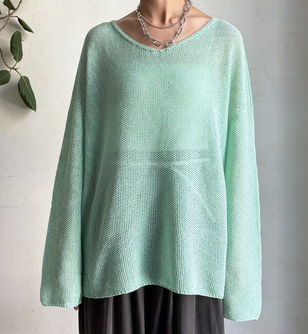  「前後2WAY鹿の子編みプルオーバー」|ニット・セーター|