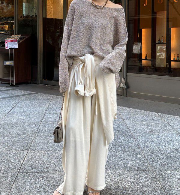  「前後2WAY鹿の子編みプルオーバー」|ニット・セーター|