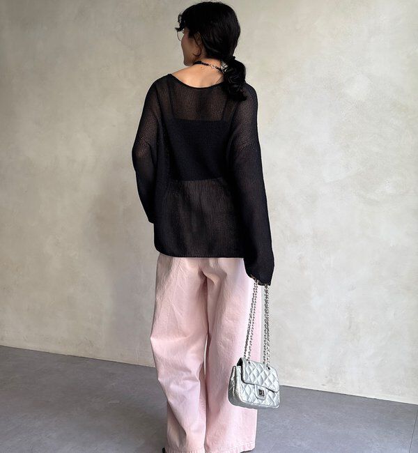  「前後2WAY鹿の子編みプルオーバー」|ニット・セーター|