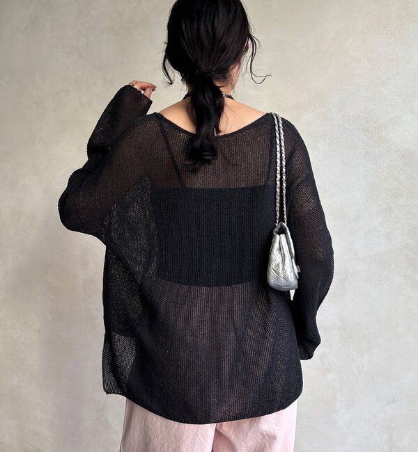  「前後2WAY鹿の子編みプルオーバー」|ニット・セーター|