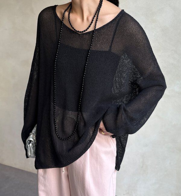  「前後2WAY鹿の子編みプルオーバー」|ニット・セーター|