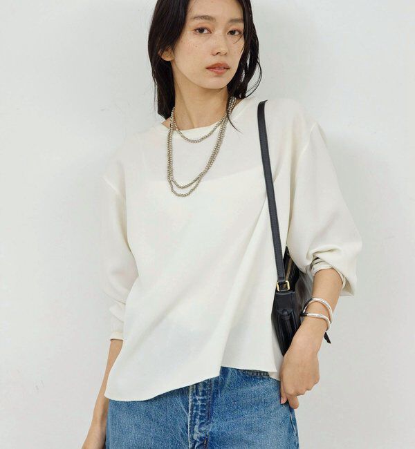  「【新色登場！】バックスリットブラウスT」|シャツ・ブラウス|ホワイト