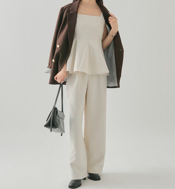  「ツイードペプラムビスチェSETUP」|その他|アイボリー