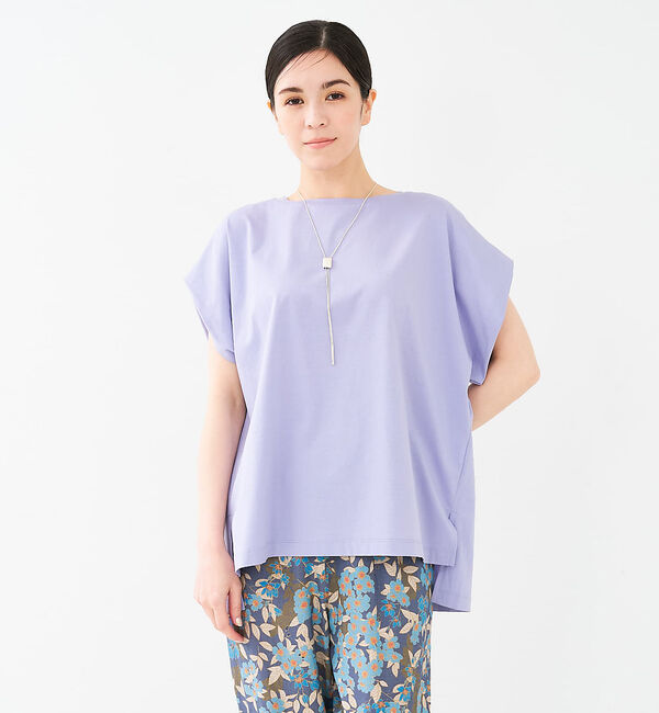 collex「【接触冷感・UVカット】コンパクトクールフレンチスリーブチュニック」|Tシャツ・カットソー|ラベンダー