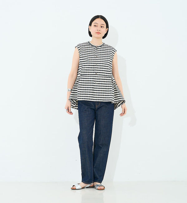 collex「ボーダーノースリーブブラウス」|シャツ・ブラウス|