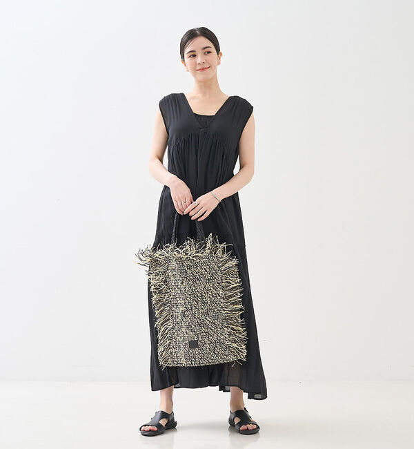 collex「【Swaraj /スワラージ】手編み ラフィア フリンジ トートバッグ」|トートバッグ|