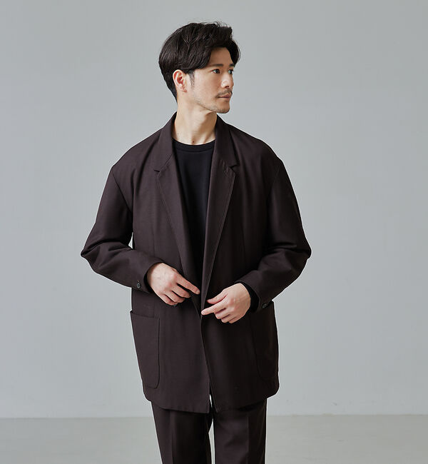 ABAHOUSE「【セットアップ対応】セミダブル オーバー ジャケット」|テーラードジャケット|ダークブラウン