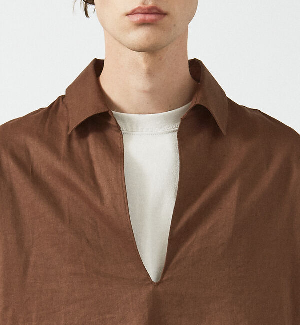 ABAHOUSE「【リネンブレンド】スキッパー プルオーバーシャツ」|シャツ・ブラウス|