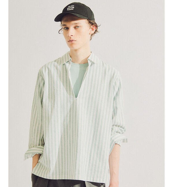 ABAHOUSE「【リネンブレンド】スキッパー プルオーバーシャツ」|シャツ・ブラウス|