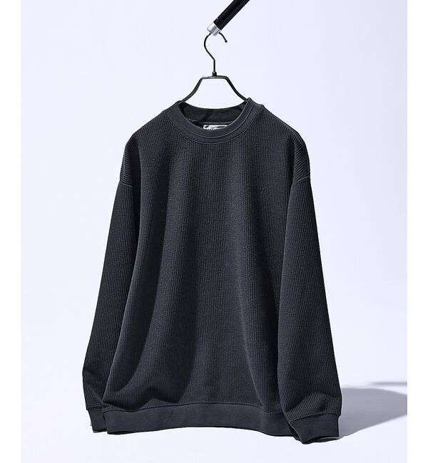 ABAHOUSE「クォーターゲージニット クルーネックスウェット / リラックスフィット」|スウェット・ジャージ|チャコールグレー