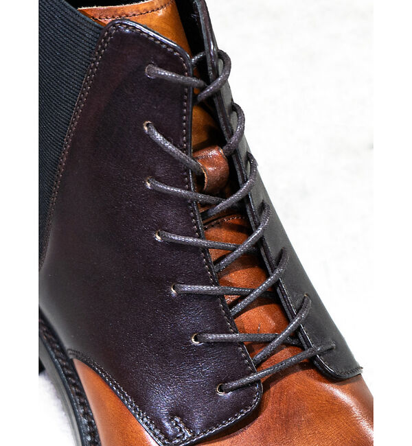 alfredoBANNISTER「グッドイヤー製法 レースアップ サイドゴア 6ホール プレーントゥ ダービー ブ」|ショートブーツ|
