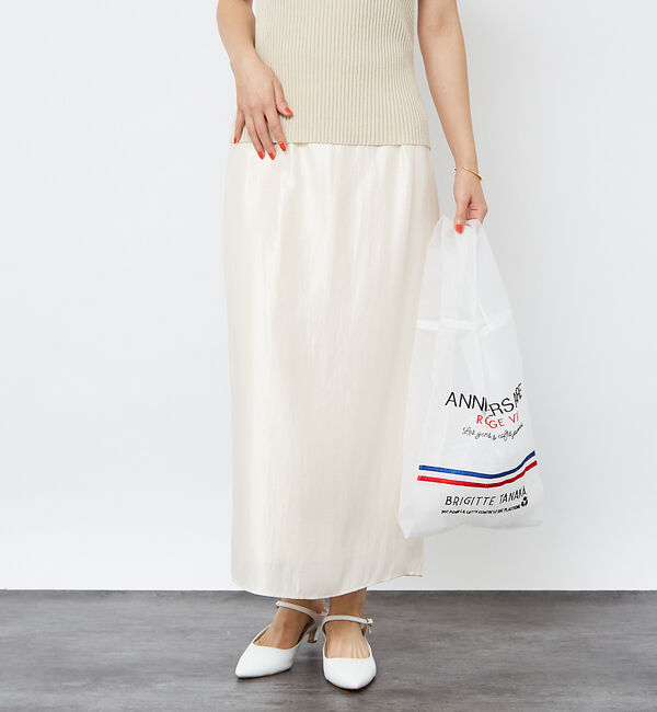 Rouge vif「【3サイズ展開】ソフトグリッターＩラインスカート」|スカート|オフホワイト